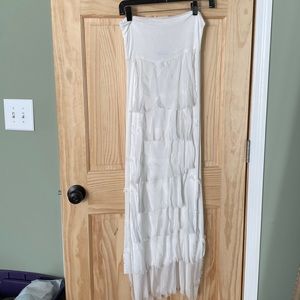 Long white skirt made in Italy one size